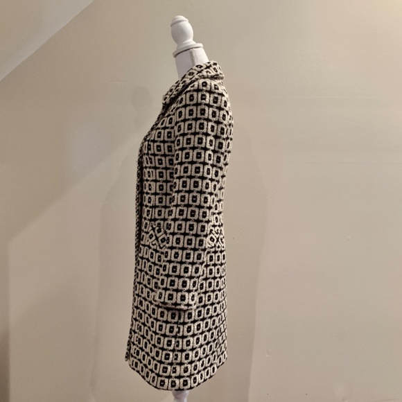 Milly New York Vintage Black and White Check Wool Woman's Coat, 2000 Collection - Picture 6 of 16